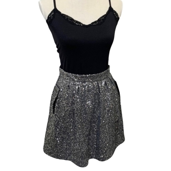 Sparkly Bespoke Sequined Mini Skirt - Picture 1 of 10